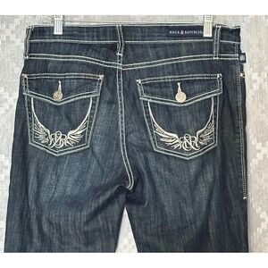 Rock & Republic Kasandra Y2K McBling Embellished Pocket Flare Bootcut Jeans 10